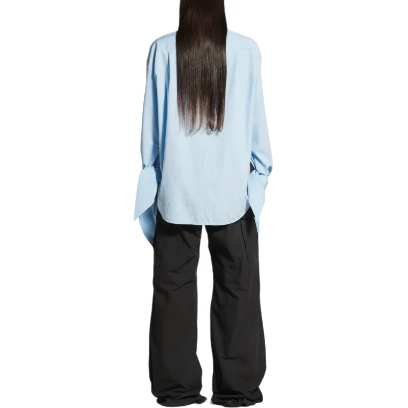 Balenciaga SS25 Shirt Regular Fit Women's Sky Blue-4