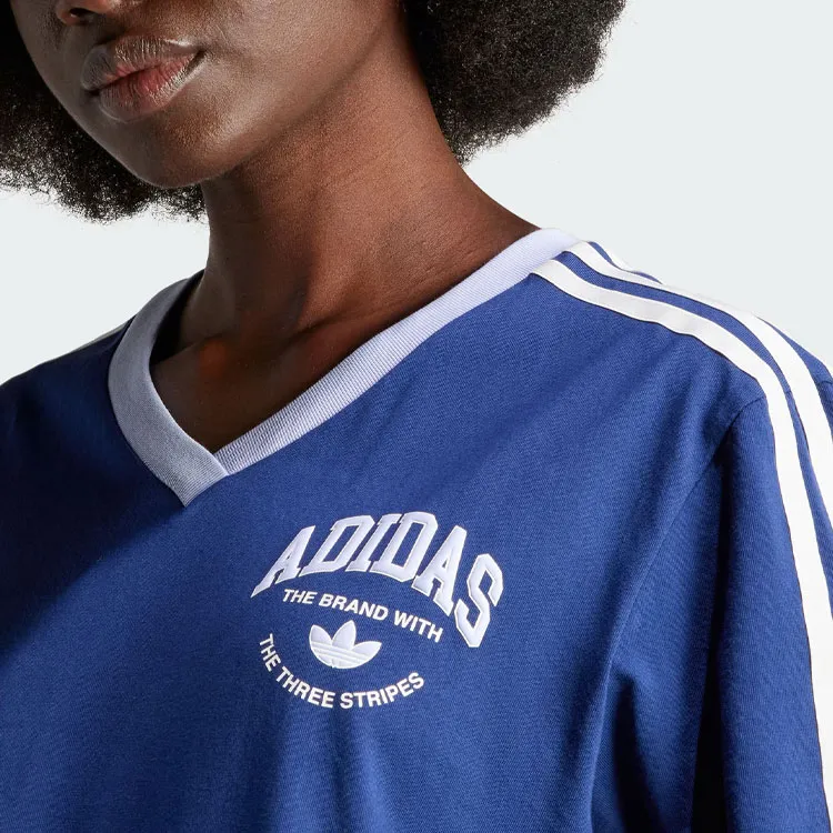 Adidas Originals Vrct Graphic Tee Dress Short Sleeved Dresses Women's Dark Blue-4