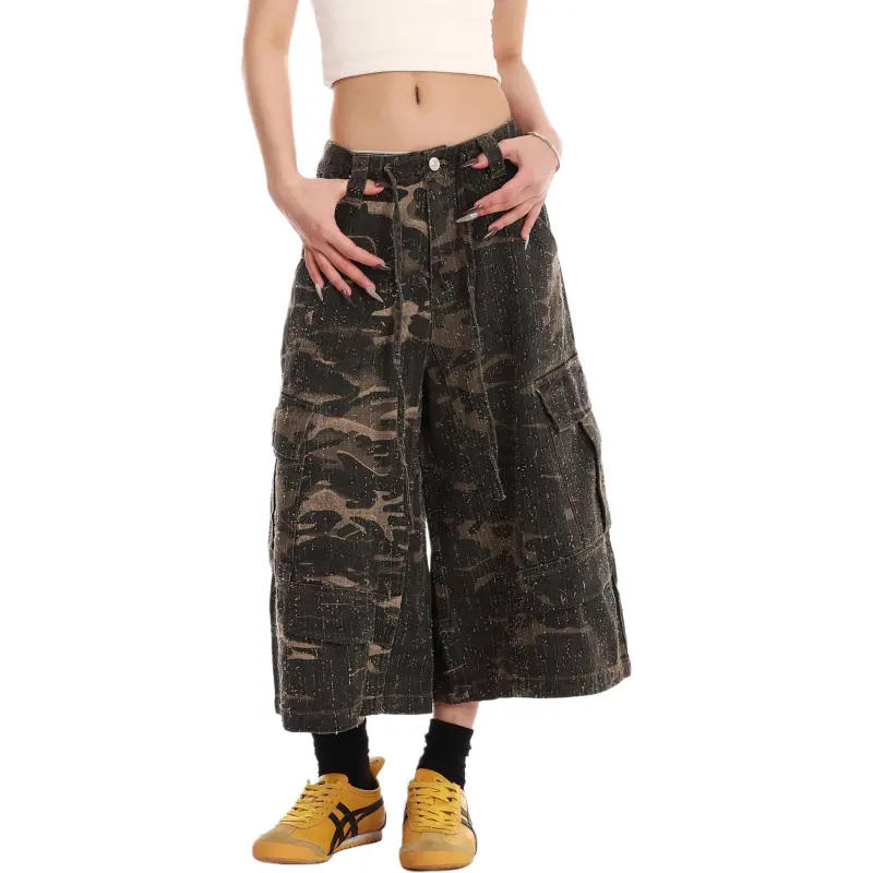 VINMUK Denim Shorts Unisex Camouflage-7