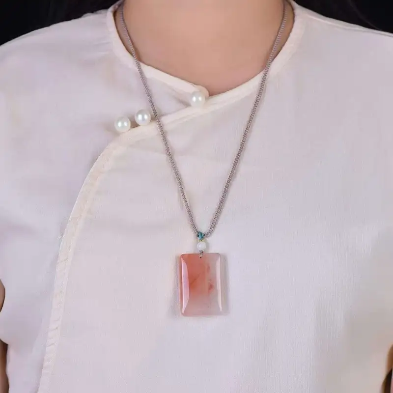 Gifts Golden Silk Jade Necklaces Unisex-1