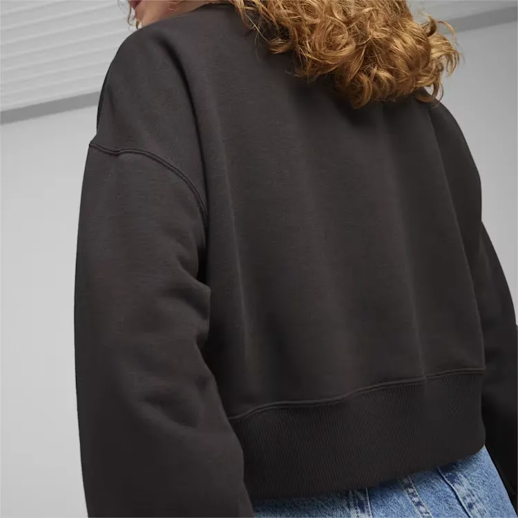 PUMA TEAM Oversized Crew Sweatshirt Women's Black-5