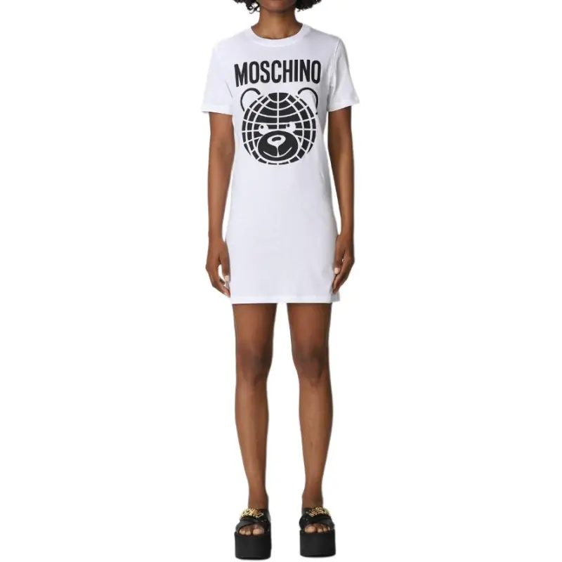 MOSCHINO Short Sleeved Dress Women's White-2