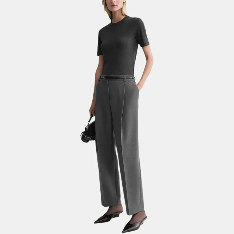 TOTEME High Waisted Tapered Leg Trousers-2
