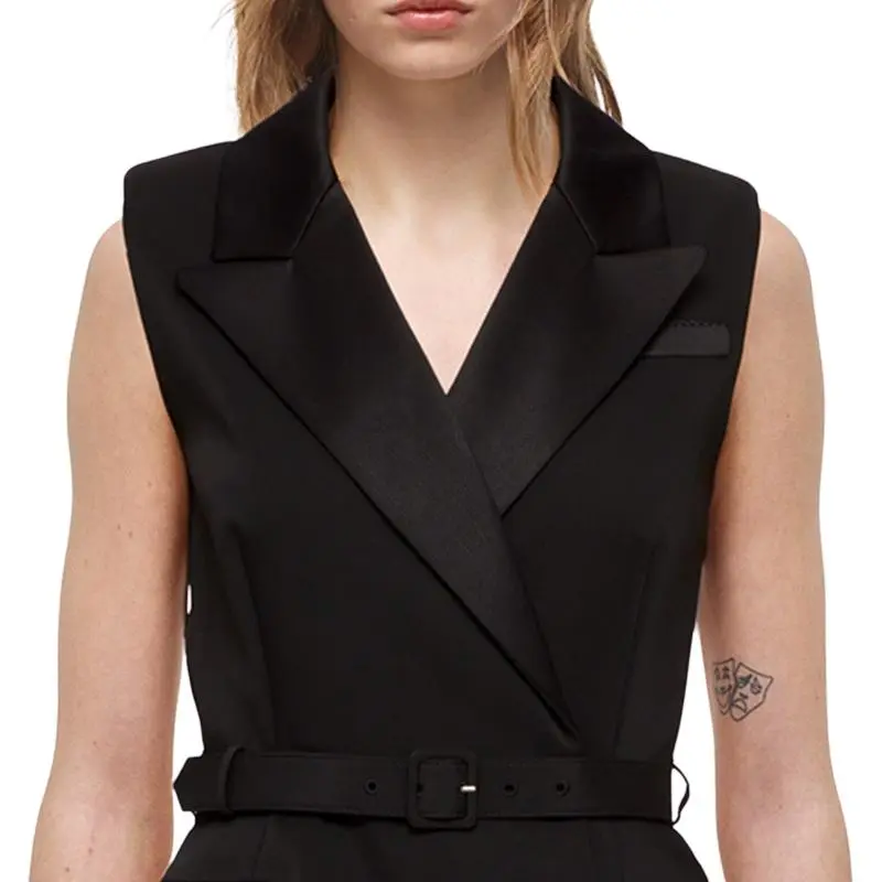 Self portrait Sleeveless Dresses Women's Black-3