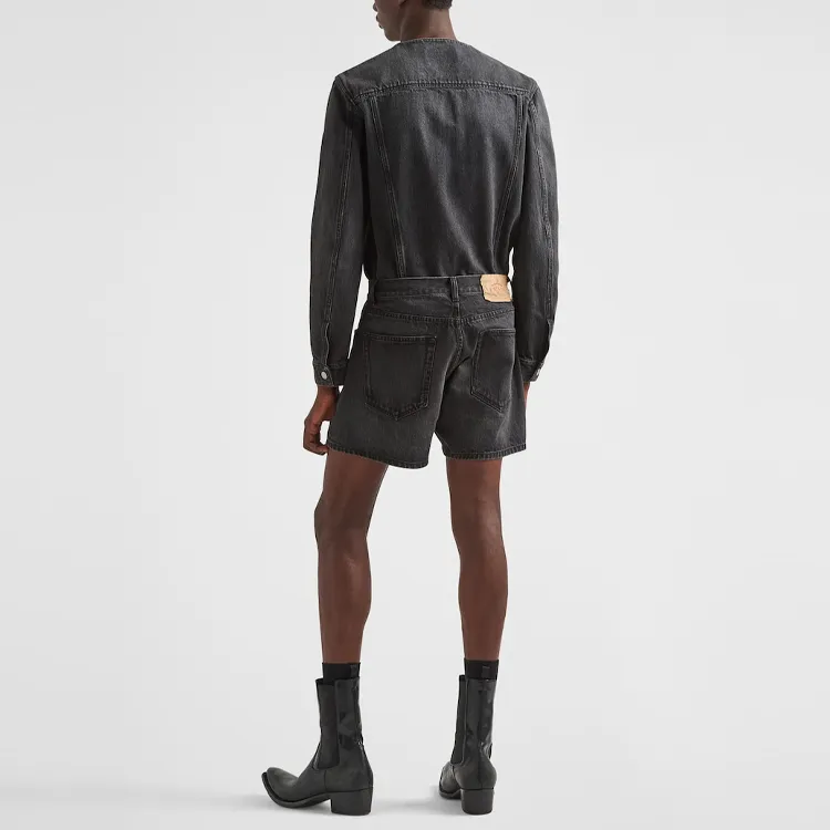 PRADA Triangle logo Denim Blouson Jacket-2