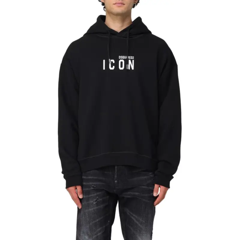 DSQUARED 2 Icon Logo Printed Drawstring Hoodie-2