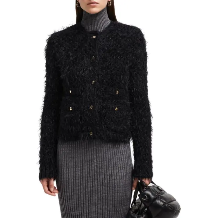 Moncler Logo Patch Knitted Down Jacket-4