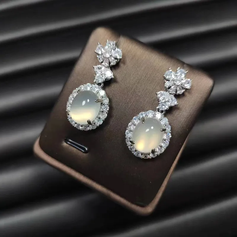 JUNWEN Chalcedony Stud Earrings Women's-6