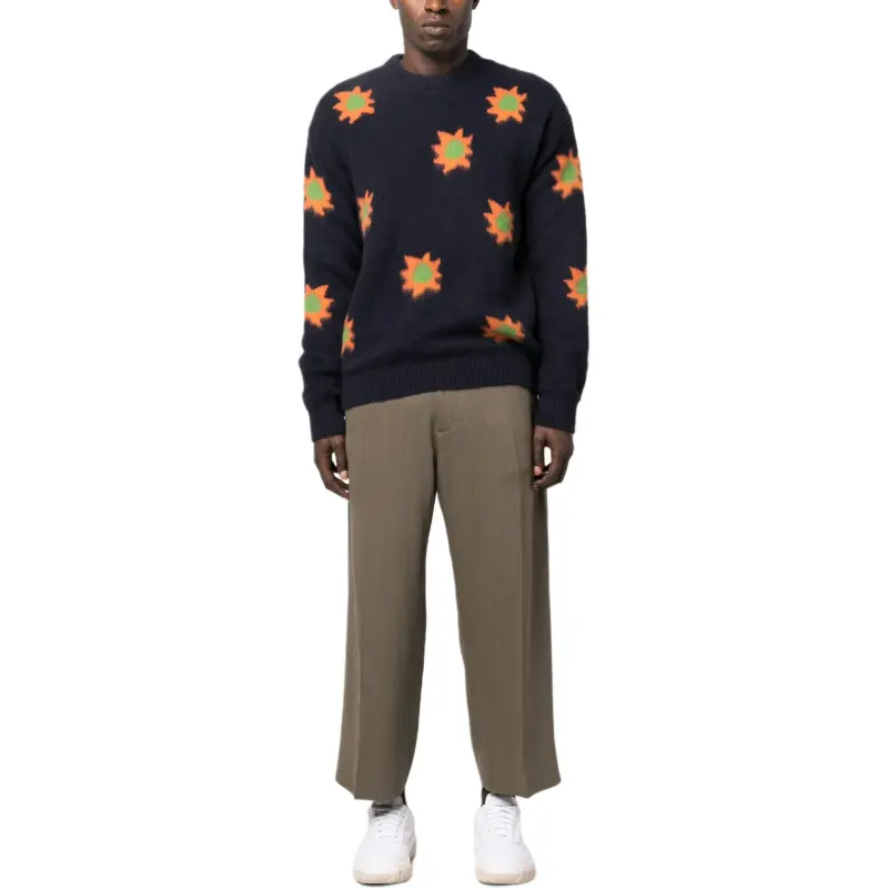 Zegna Patterned Intarsia Knit Crewneck Jumper-1
