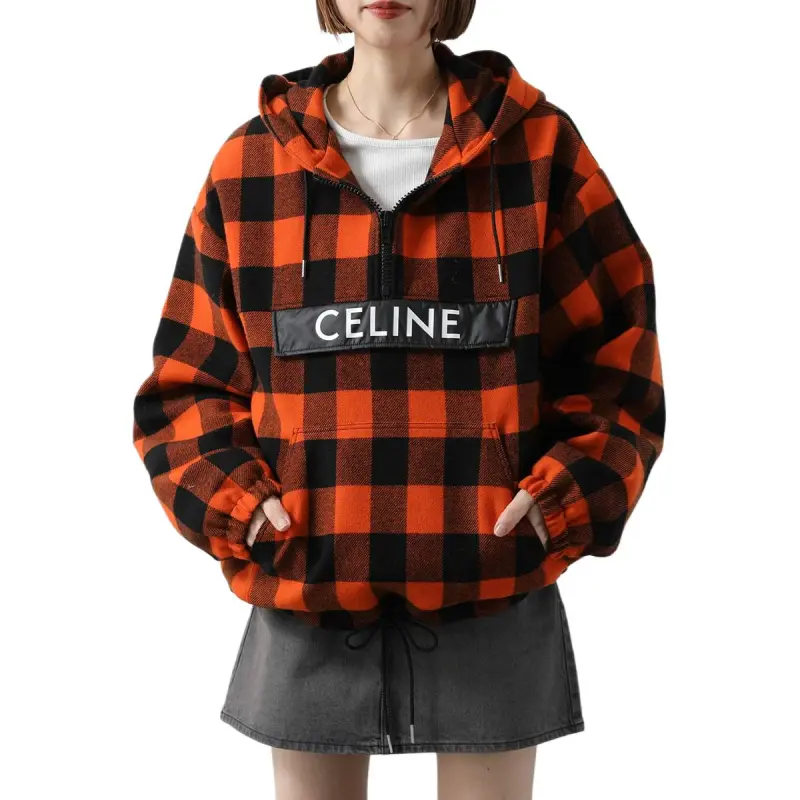 CELINE Windbreaker In Check Wool-2