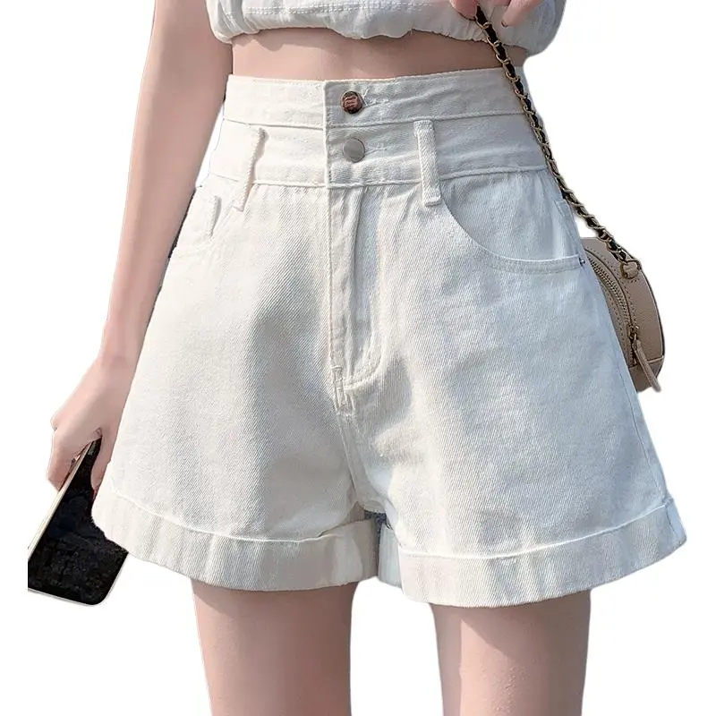 Concubine Zhu Denim Shorts Women's White-2
