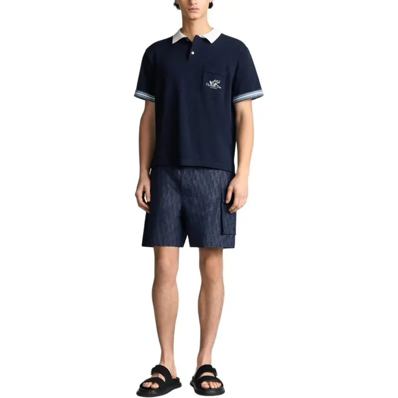 DIOR FW25 Polo Shirt Men's Blue-2