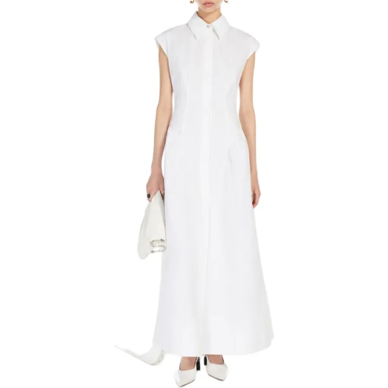 SportMax Fabiana Button Up Sleeveless Maxi Dress-1
