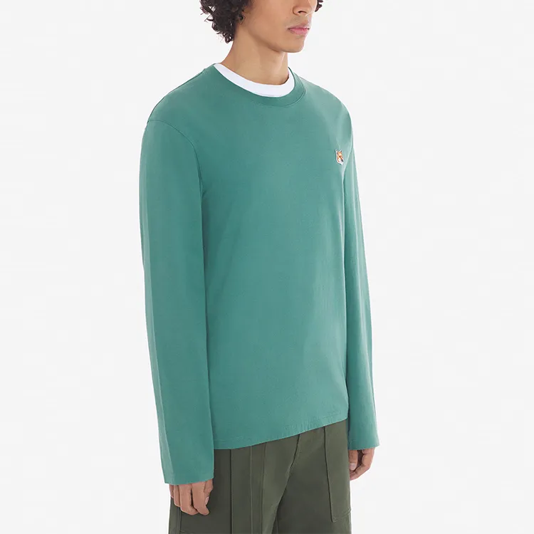 Maison Kitsune Fox Head Patch Long Sleeved T Shirt-3