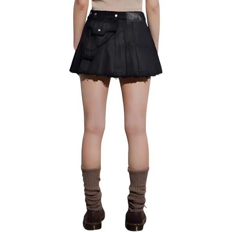 DRAGON FACE Casual Short Skirts Women's Black-2