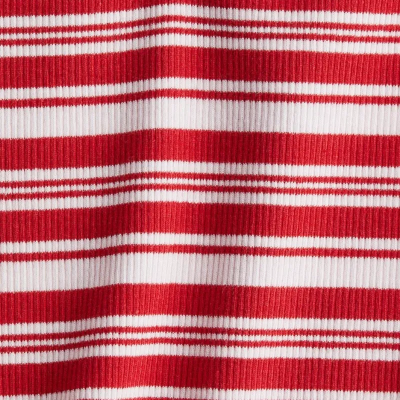 H&M T Shirt Women's Red Stripes-4