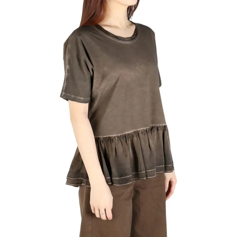 UMA WANG Todi Crewneck Flared T Shirt-3