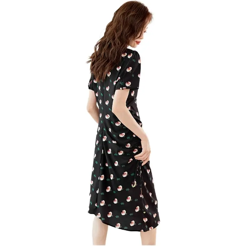 Mo Han Yi Mei Short Sleeved Dress Women's Black-2