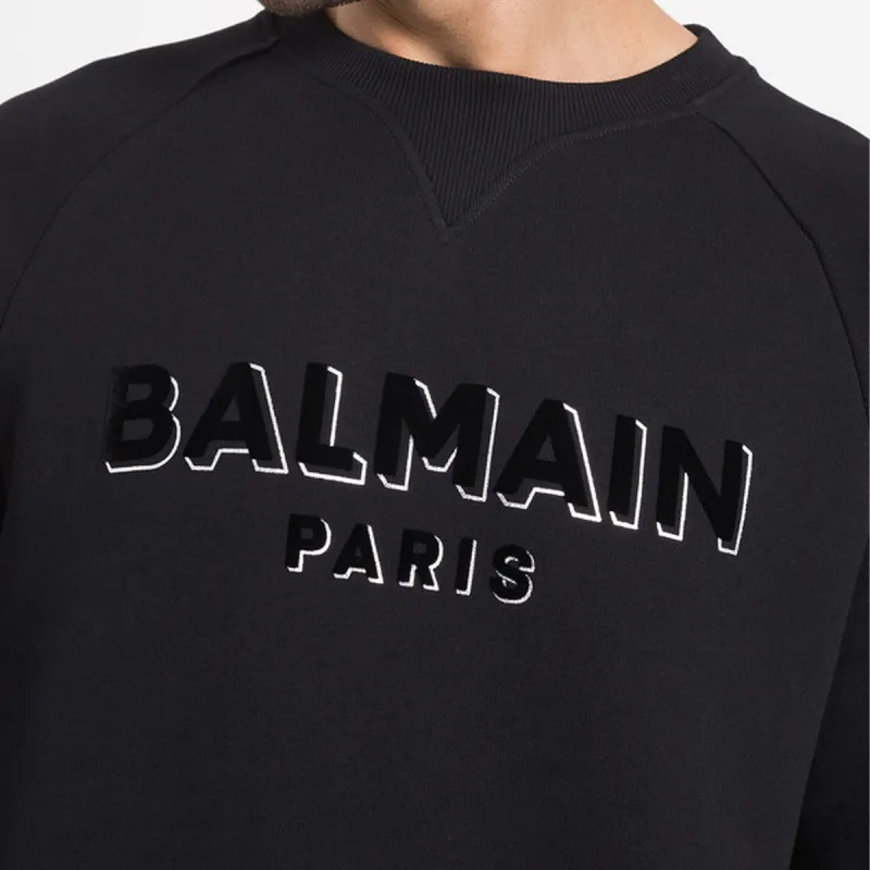BALMAIN Logo print Crew neck Sweatshirt-5