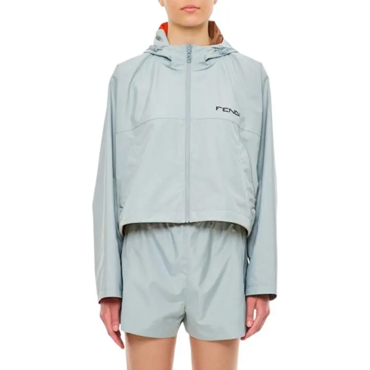 FENDI Zip Up Hooded Reversible Jacket-4
