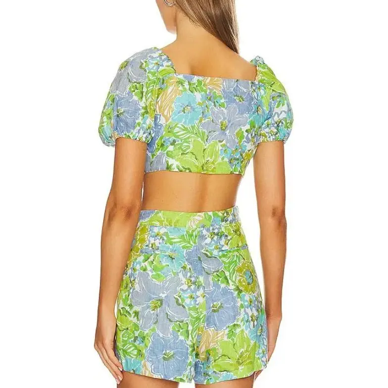FAITHFULL THE BRAND Crop Tops Women's Green-1