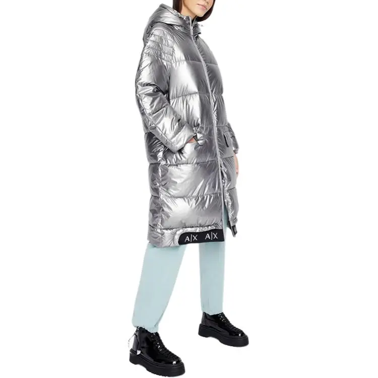 ARMANI EXCHANGEAE SS23 Puffer Jacket Women's Silver-3