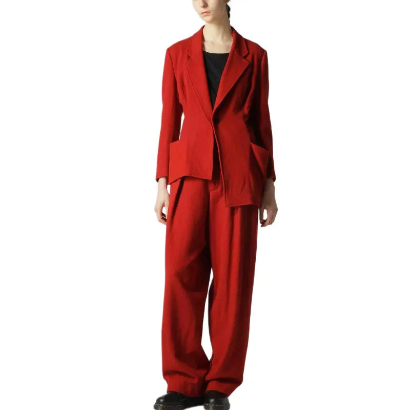 Yohji Yamamoto Asymmetry Wool-blend Blazer-2
