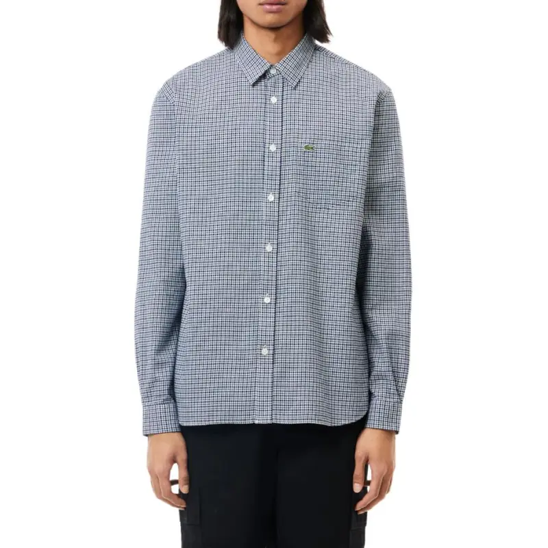 LACOSTE Checked Cotton Flannel Shirt-1