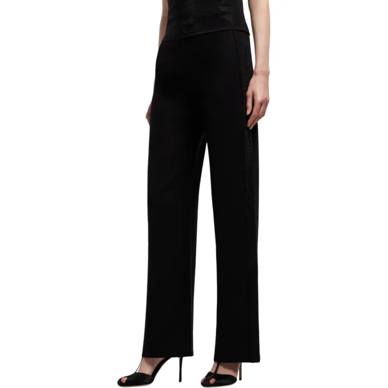 EMPORIO ARMANI Interlock Jersey Trousers With Bands And Micro Studs-3