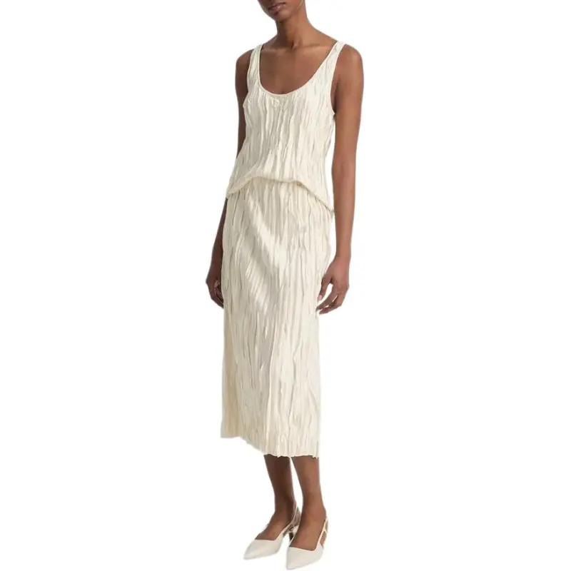 VINCE Satin Midi Skirt-3