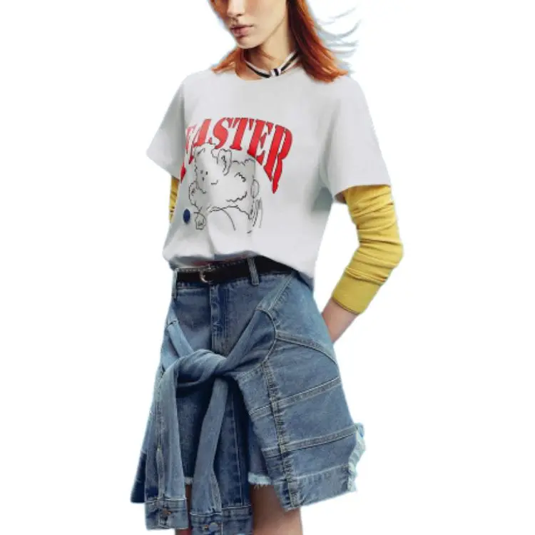 URBAN REVIVO T Shirt Women's Raw White-6