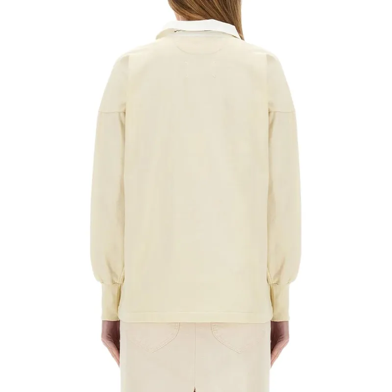 Maison Margiela Logo Embroidered Polo Shirt-4
