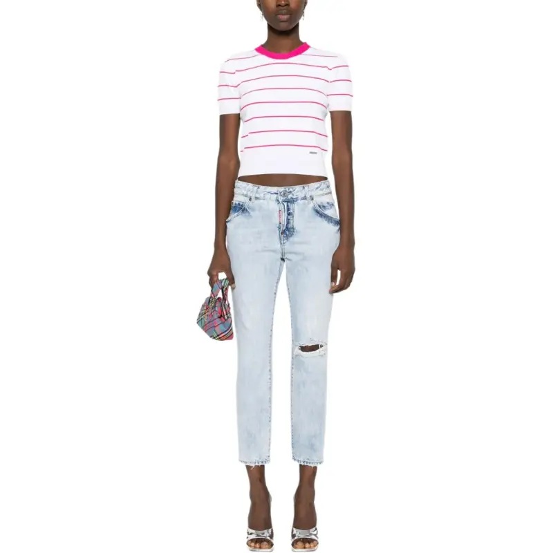 DSQUARED 2 Distressed Cropped Jeans-3
