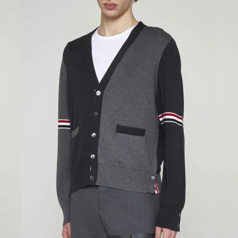 THOM BROWNE Color Block Buttoned Cardigan-5