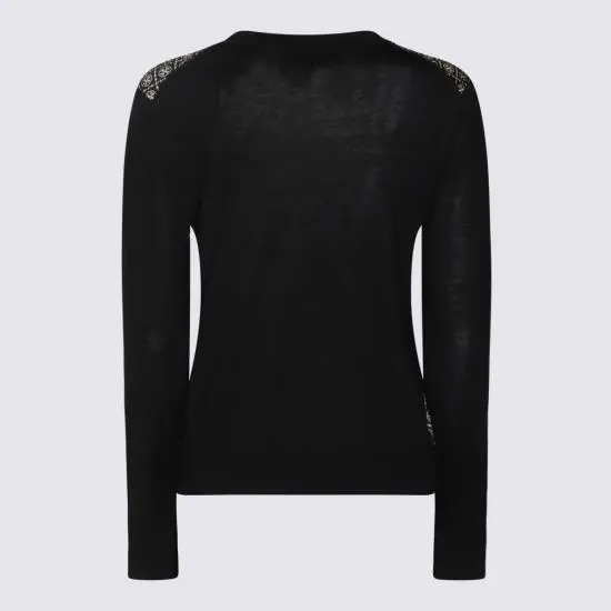 TORY BURCH Logo Detailed V Neck Cardigan-13
