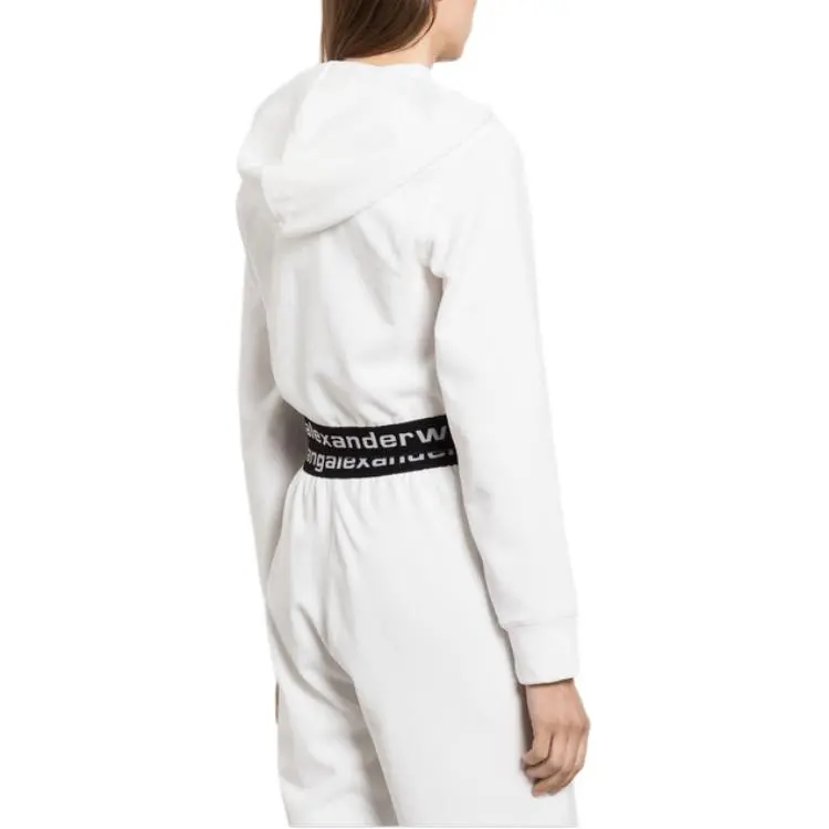 Alexander Wang Logo Cropped Corduroy Hoodie-3