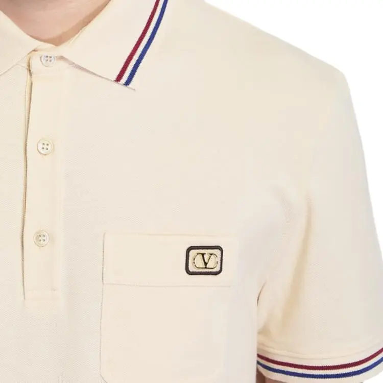 Valentino Logo Embroidered Button Detailed Polo Shirt-4