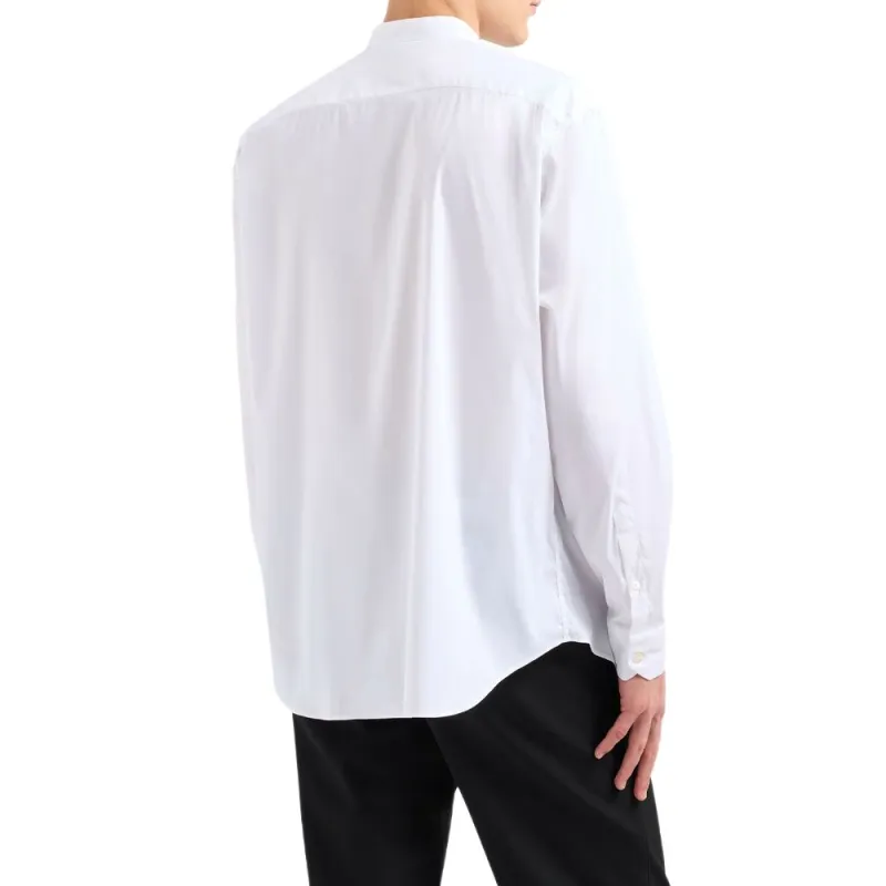 EMPORIO ARMANI Stretch Satin Shirt With Guru Collar-3
