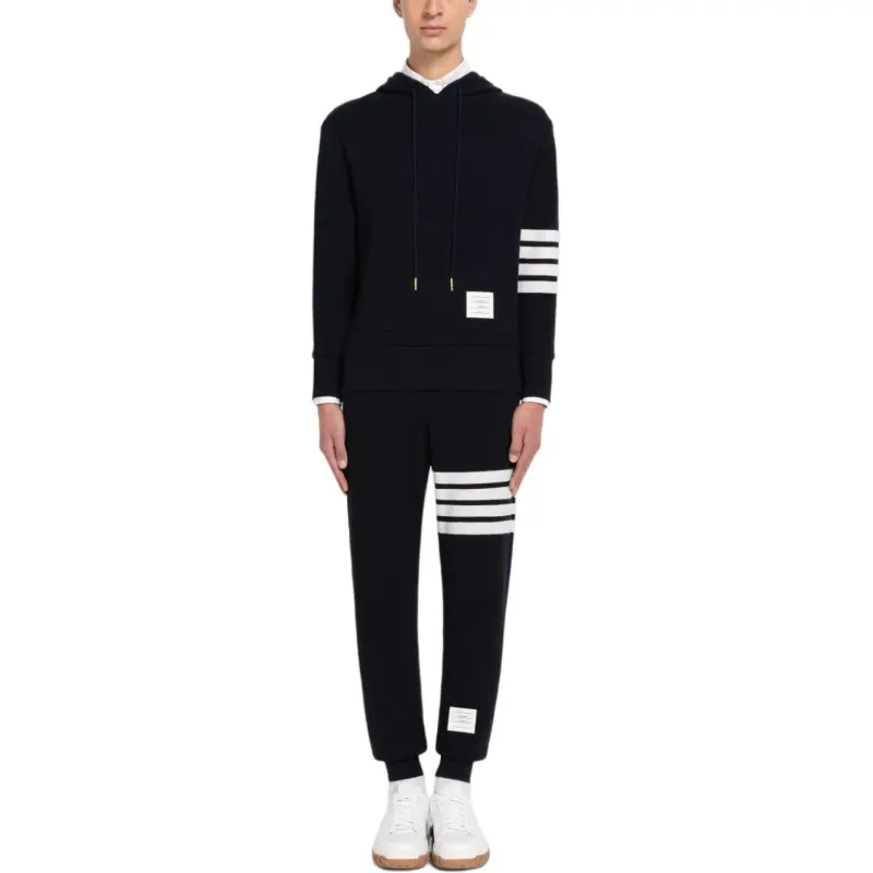 THOM BROWNE Drawstring Knitted Hoodie-5