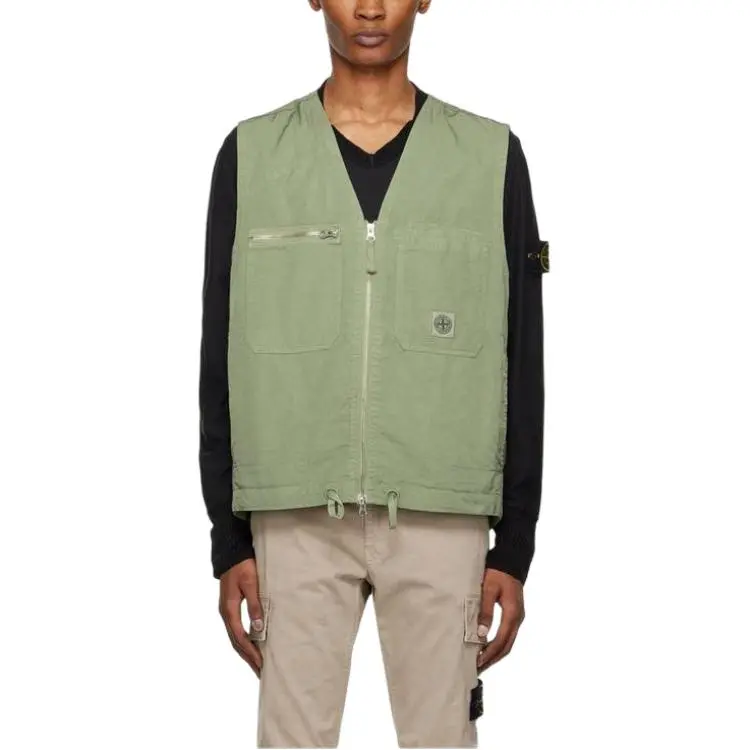 STONE ISLAND Vests Men Green-3