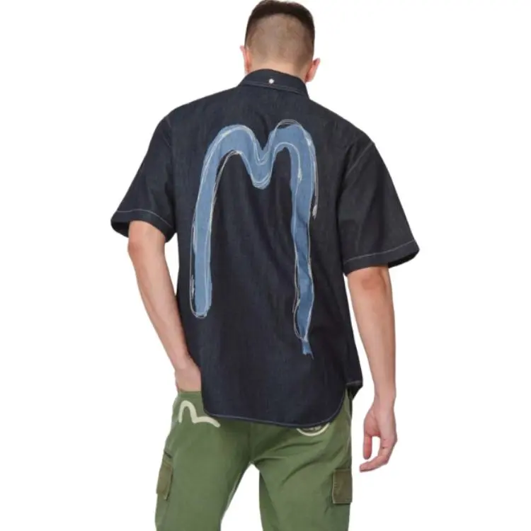 EVISU Shirts Men Denim Blue-5