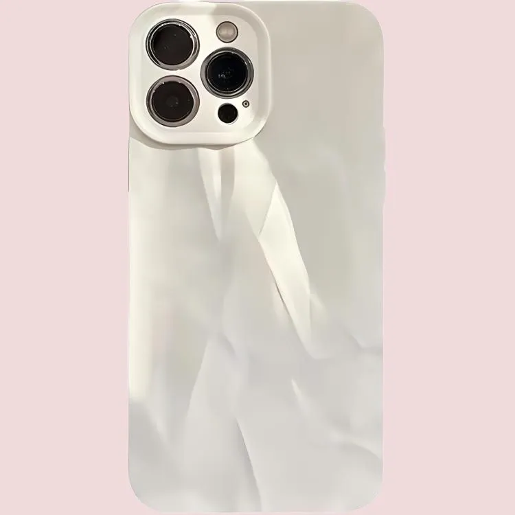 Wei Xin Acrylic Material Solid Color Pleated Phone Cases Compatible With IPhone 16/15 Pro Max/Apple 13/14 Pro/Max-2