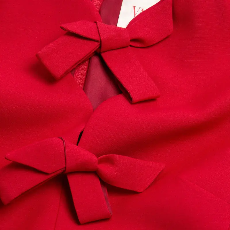 Valentino Bow Detailed A Line Mini Dress-5