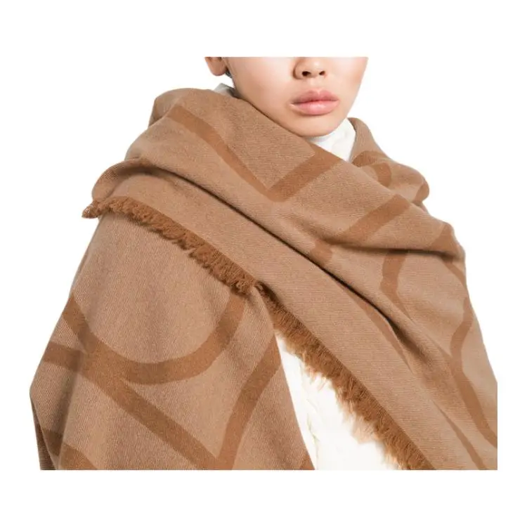 TOTEME Monogram Printed Fringed-Edge Scarf-4