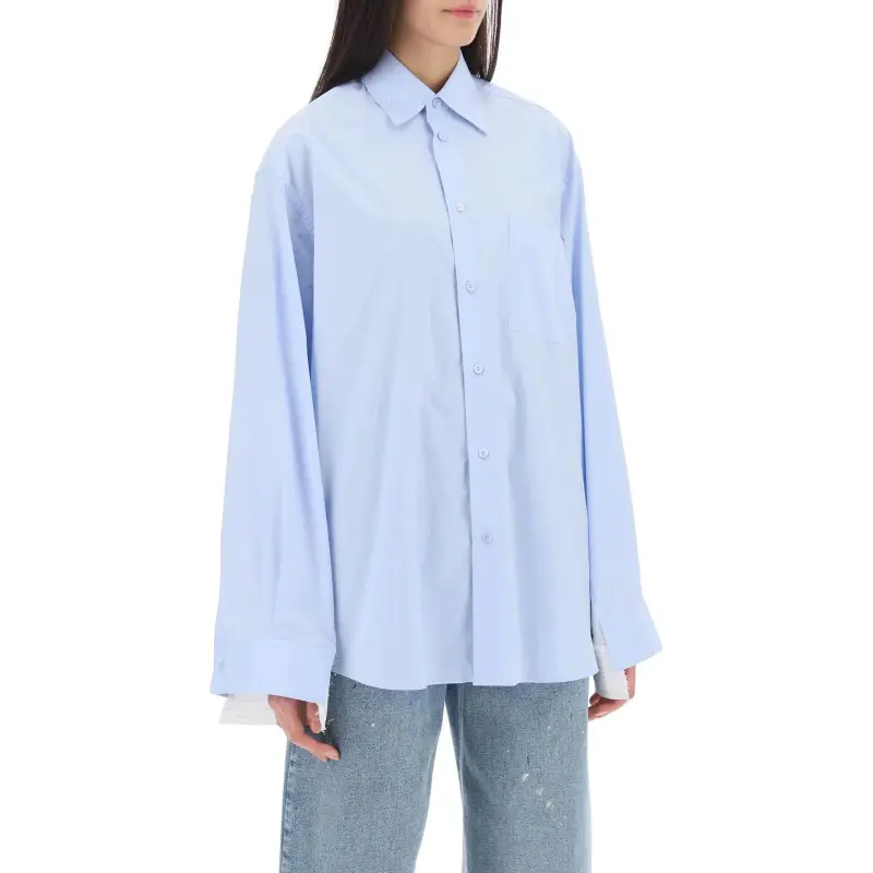 MM6 Maison Margiela Panelled Detailed Long Sleeved Shirt-2