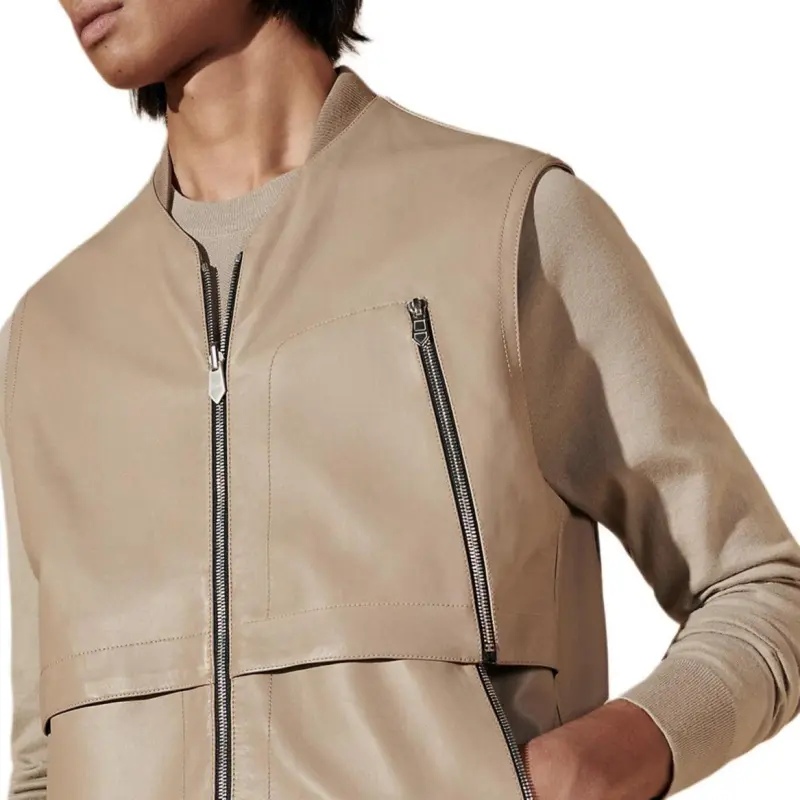 HERMES SS24 Leather Jacket Men's Sand Yellow-1