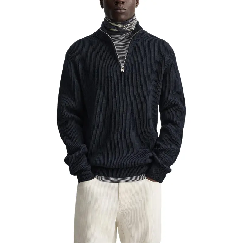 ZARA Sweaters Men Sea Blue-3