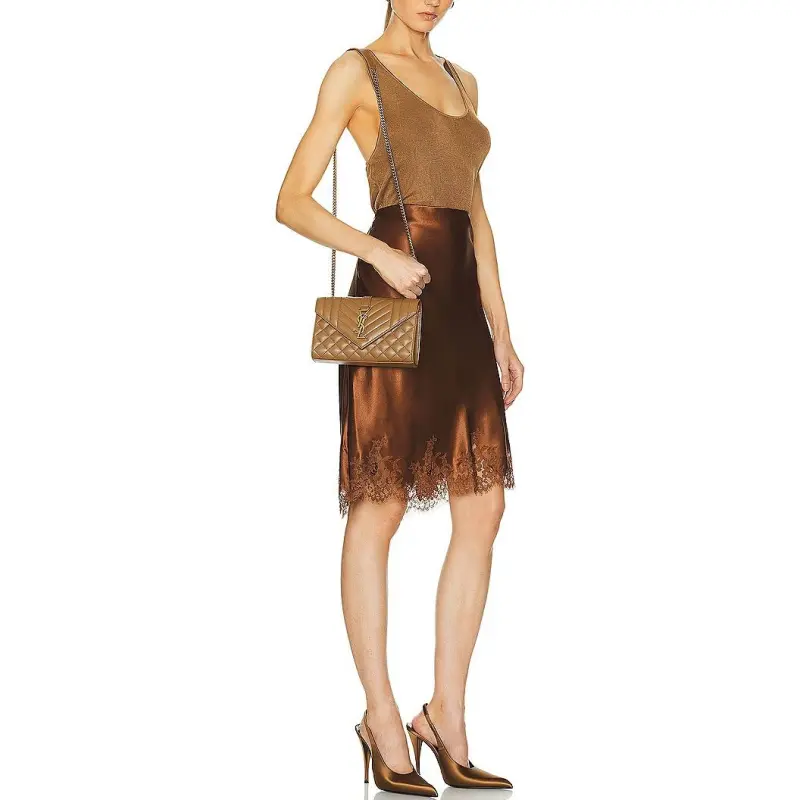 SAINT LAURENT Tank Tops Women's Khaki-4