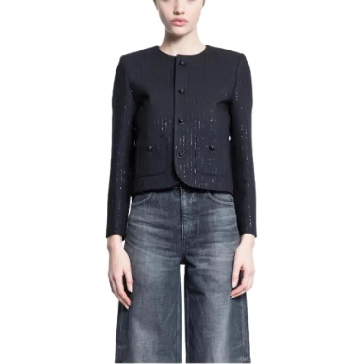 CELINE Chelsea Jacket With Sequins In Double Faced Wool-2
