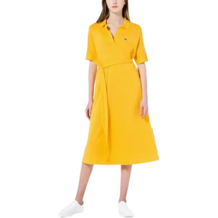 LACOSTE Short Sleeved Dresses Women's Yellow-1